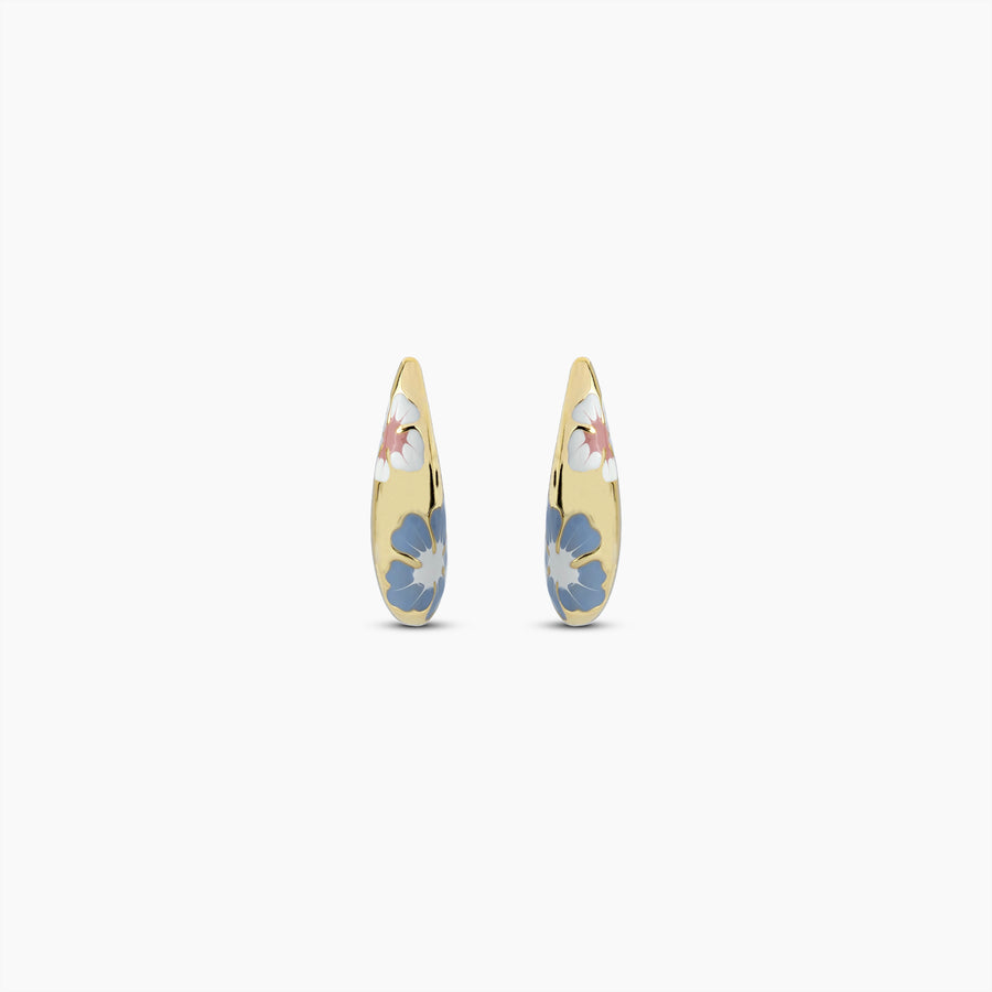 Azure Bloom Hoop Earrings