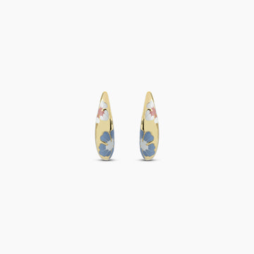 Azure Bloom Hoop Earrings