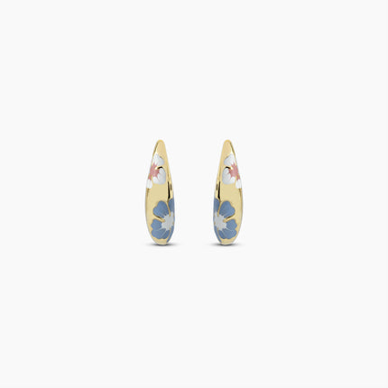 Azure Bloom Hoop Earrings