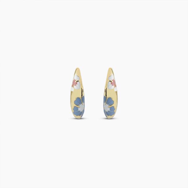 Azure Bloom Hoop Earrings