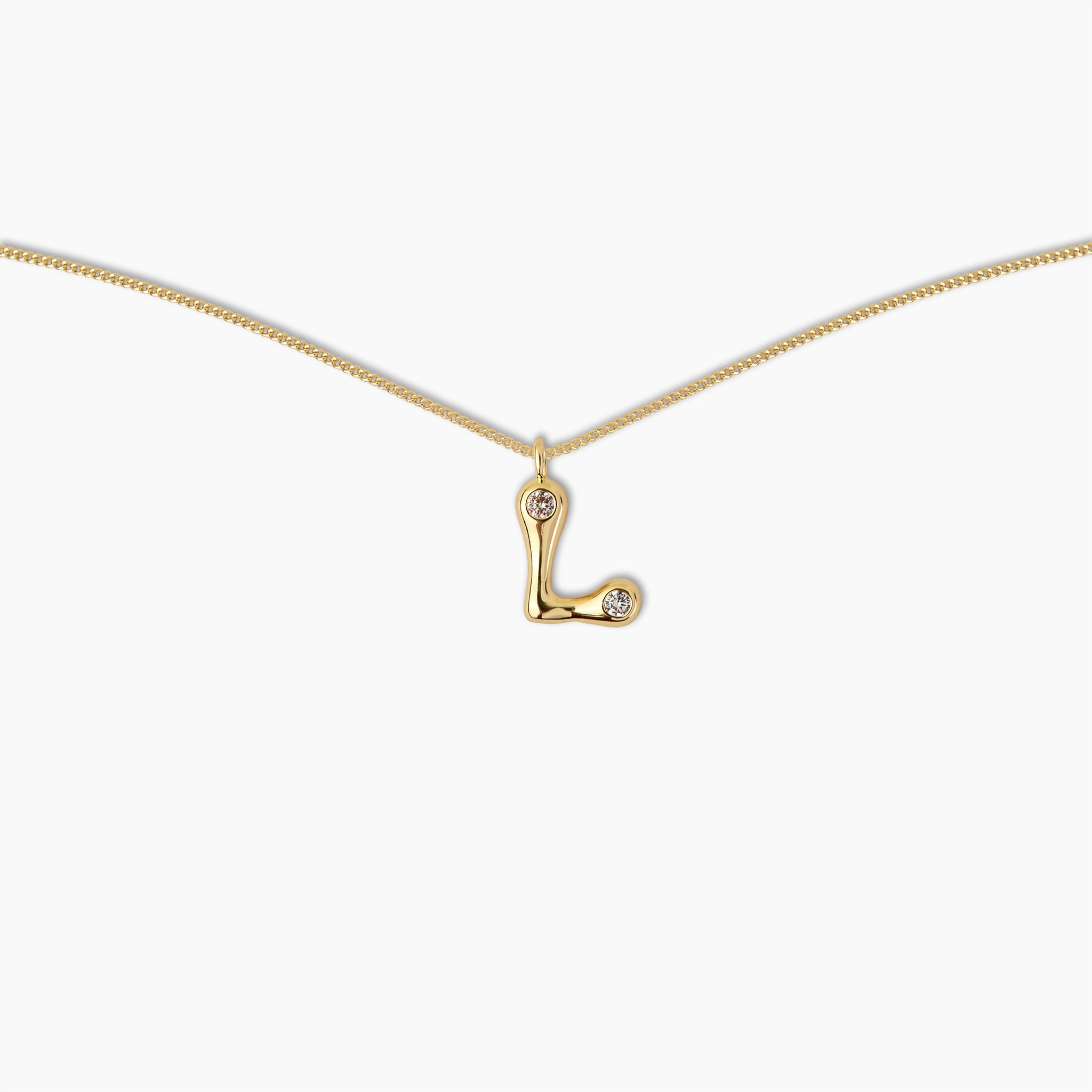 Duo Diamond Initial Necklace