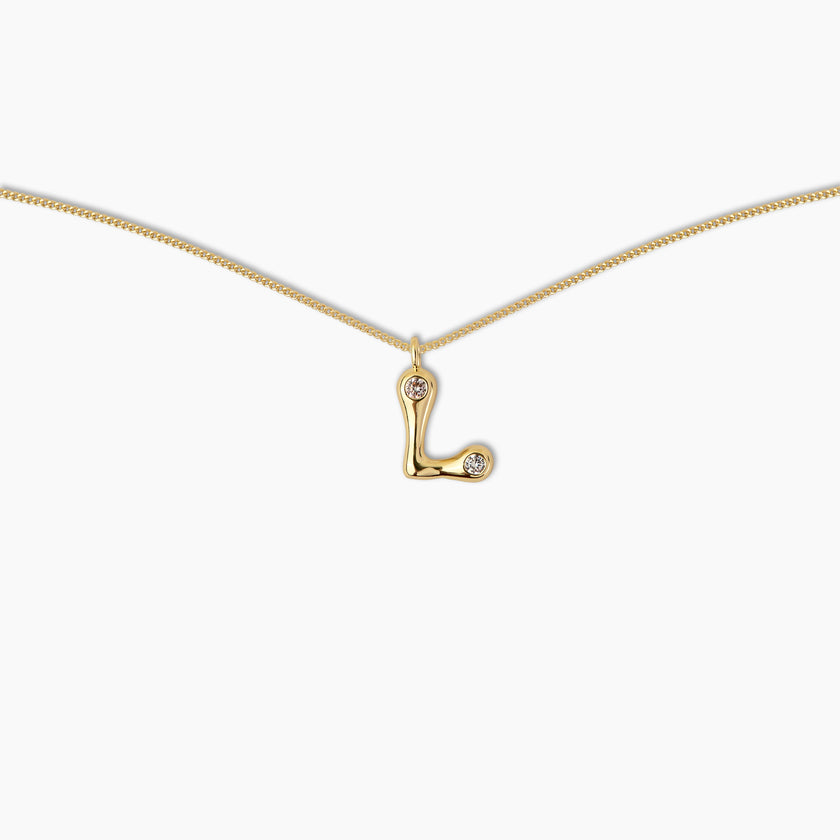 Duo Diamond Initial Necklace