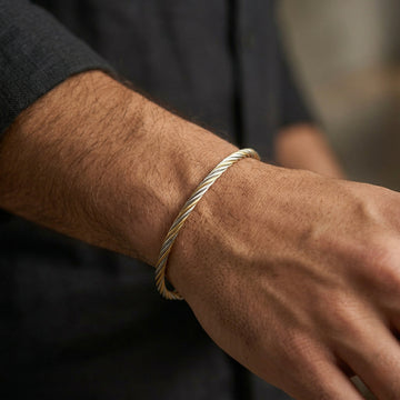 Dual Helix Gold Cable Bracelet