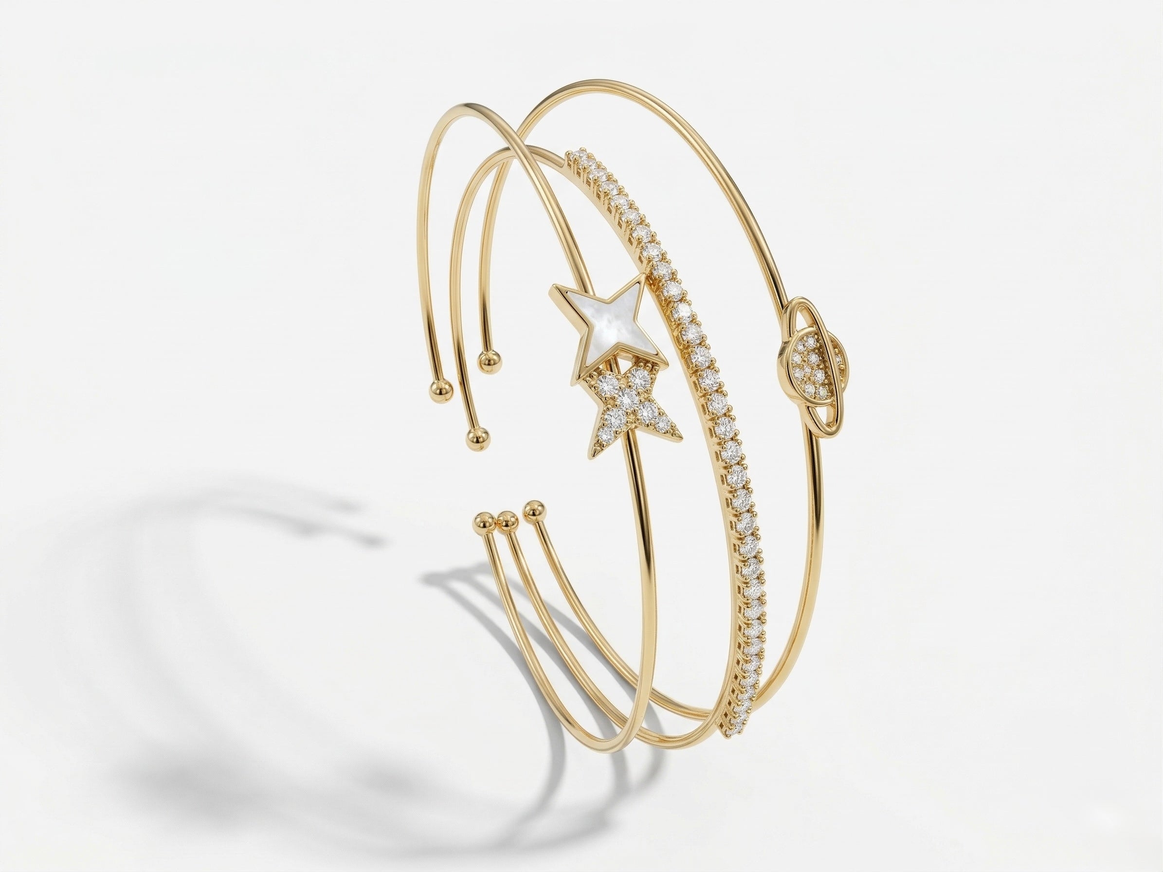 Celeste Trio cuff Stack