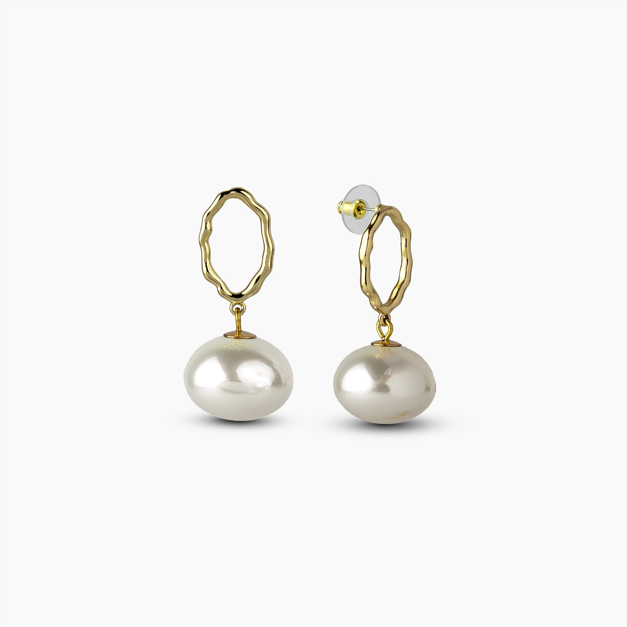 Sculpted Pearl Drop Earrings