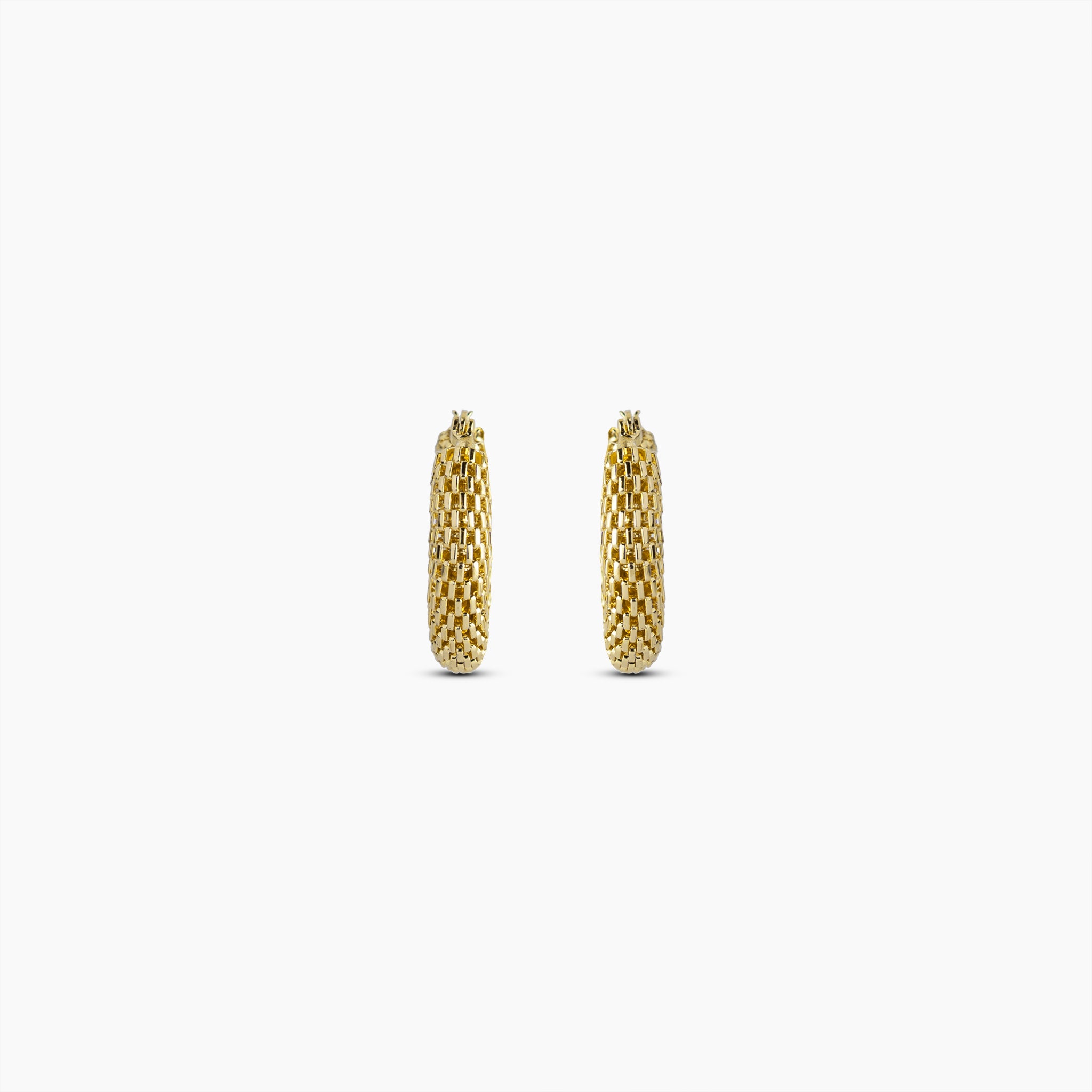 Gold Lattice Hoop Earrings