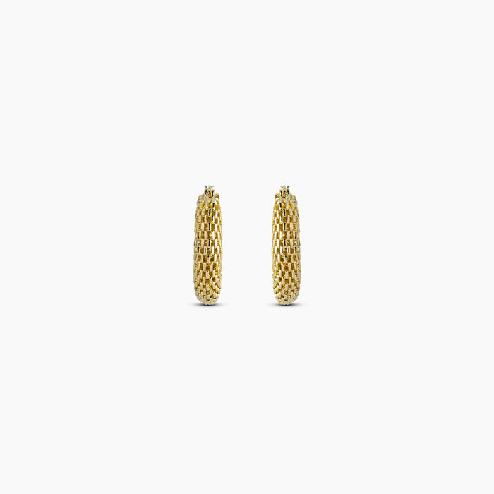 Gold Lattice Hoop Earrings