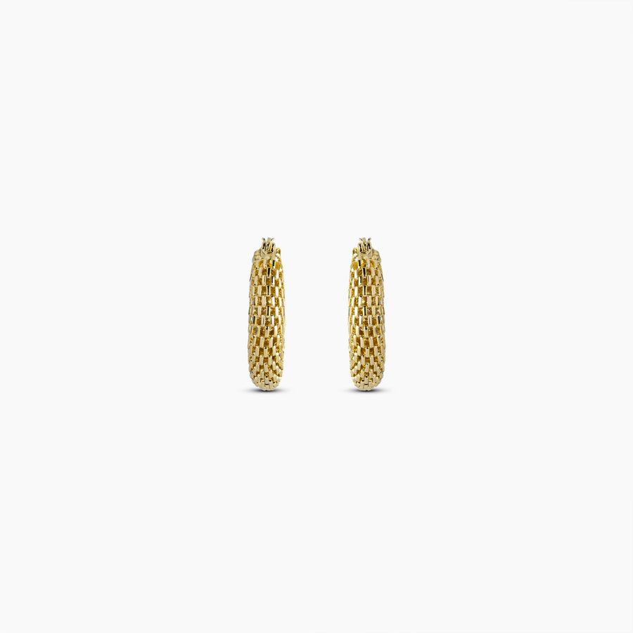 Gold Lattice Hoop Earrings