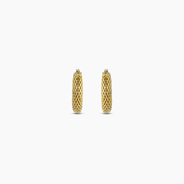 Gold Lattice Hoop Earrings