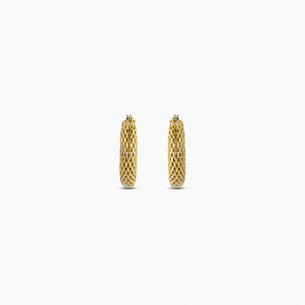 Gold Lattice Hoop Earrings