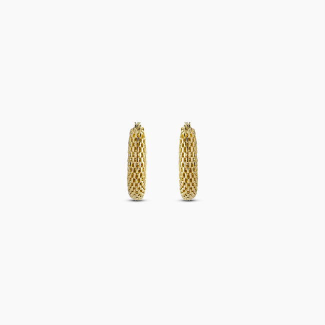 Gold Lattice Hoop Earrings
