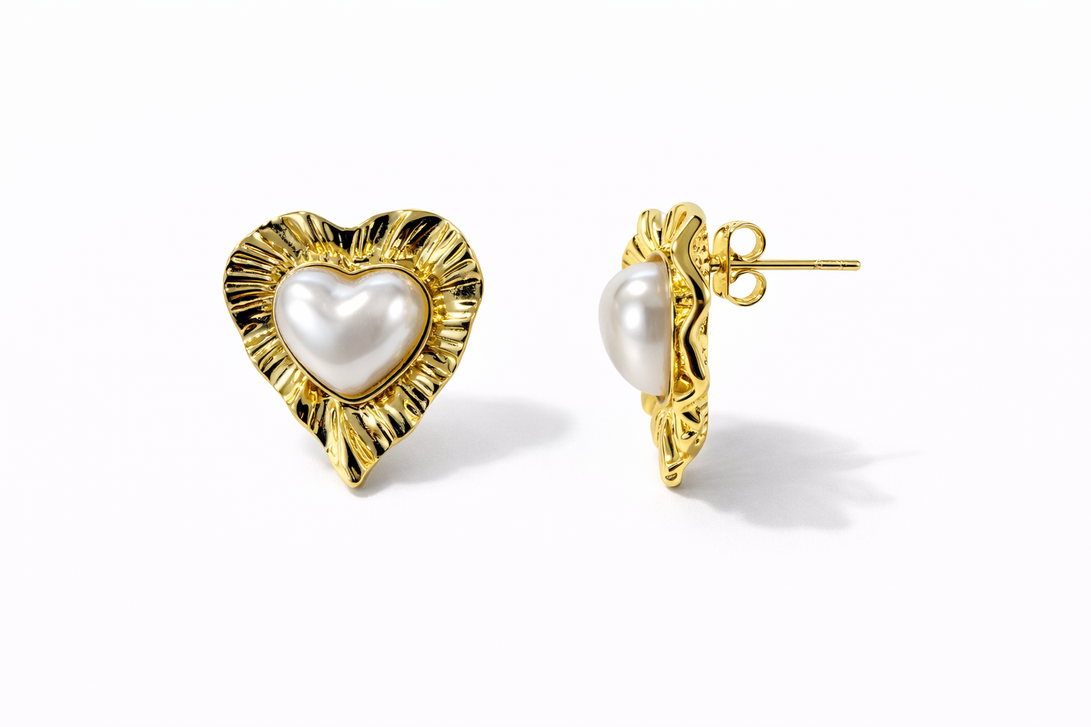 Heart Pearl Earrings
