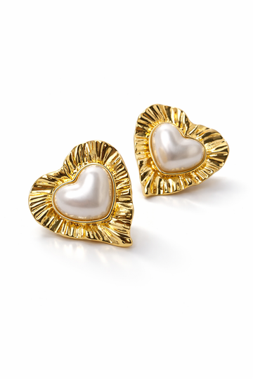 Heart Pearl Earrings