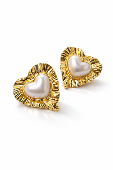 Heart Pearl Earrings