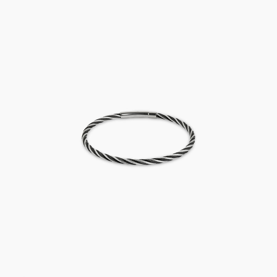 Dual Helix Black Cable Bracelet