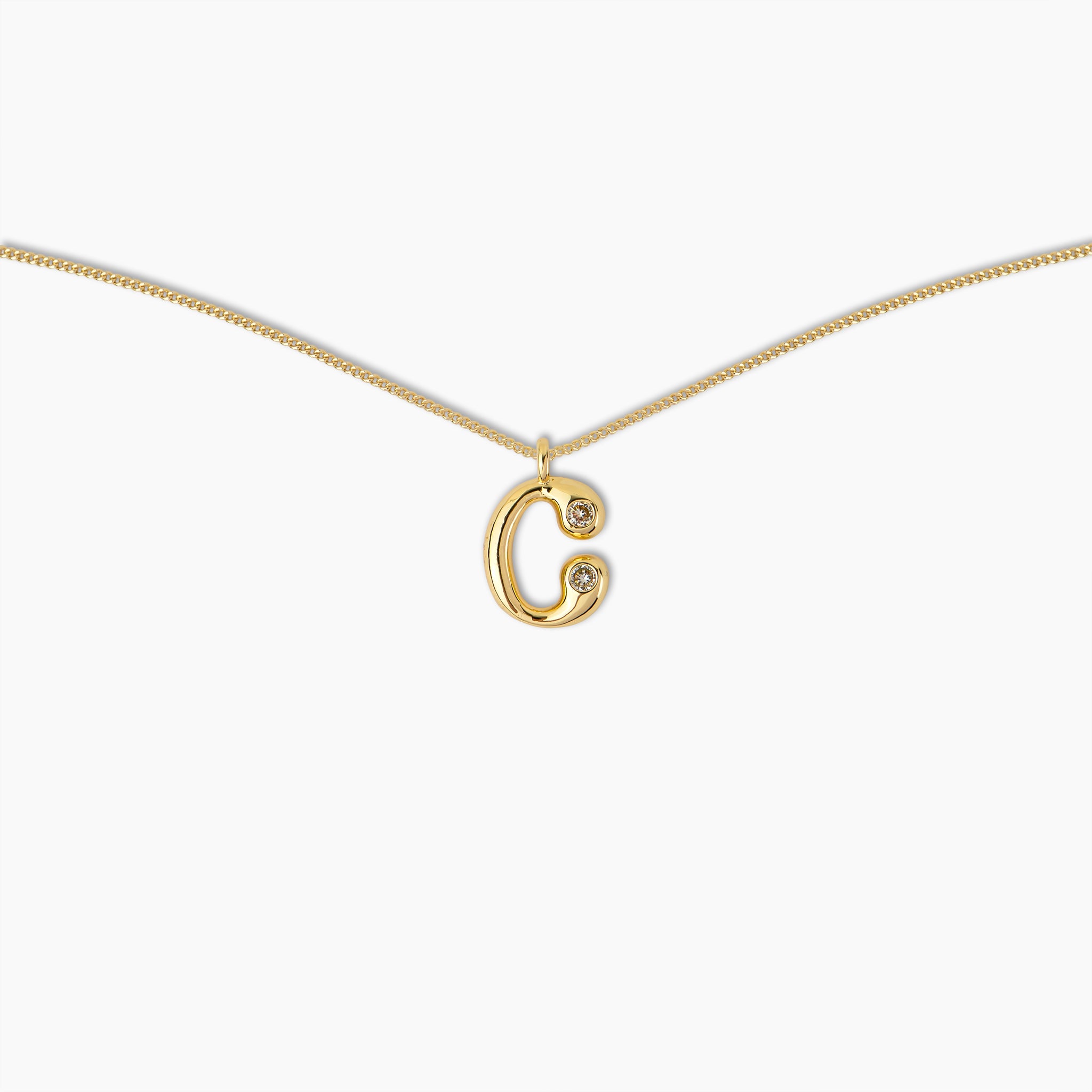 Duo Diamond Initial Necklace