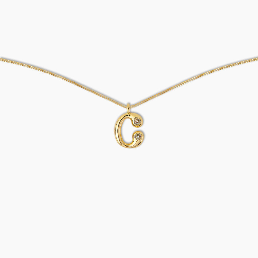 Duo Diamond Initial Necklace