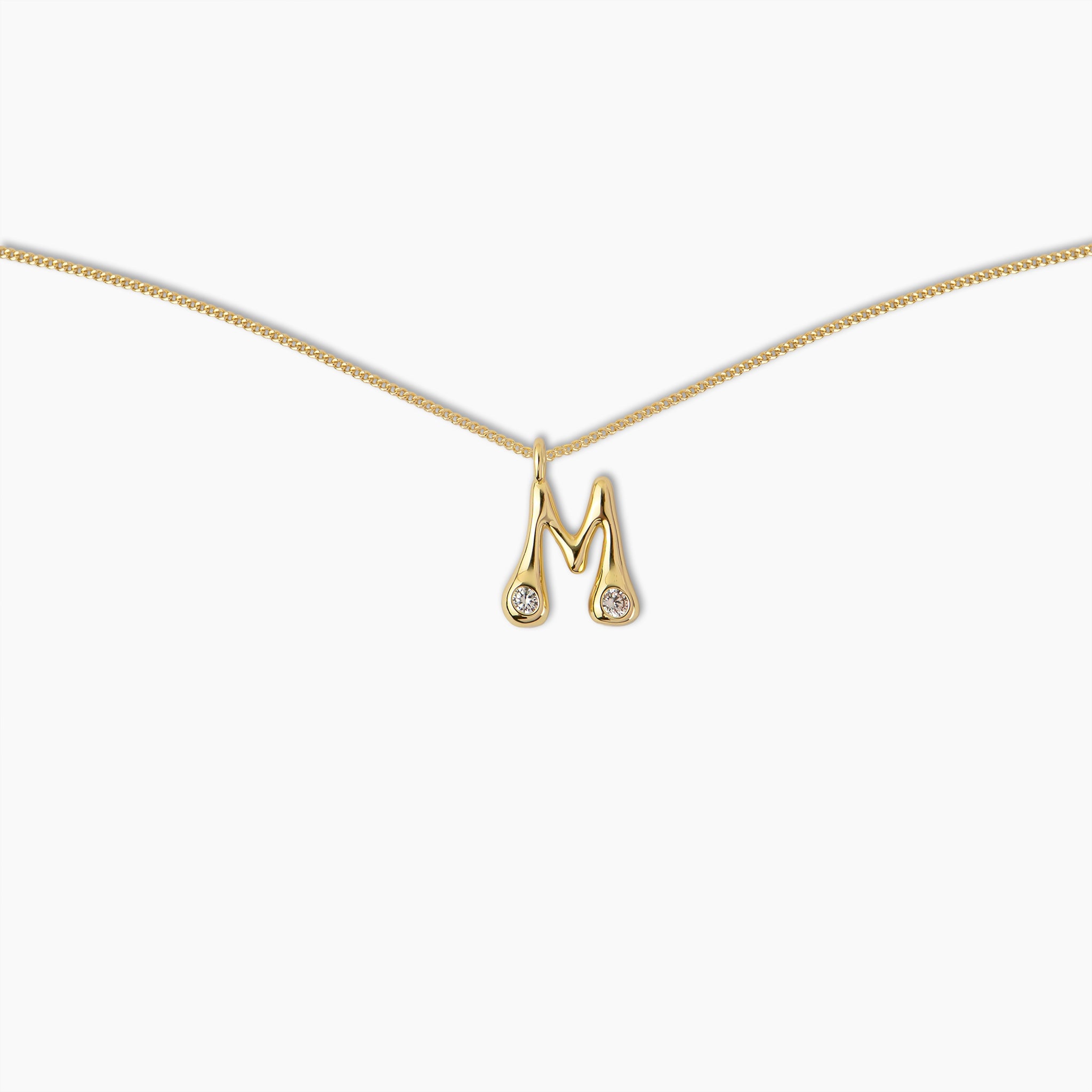 Duo Diamond Initial Necklace