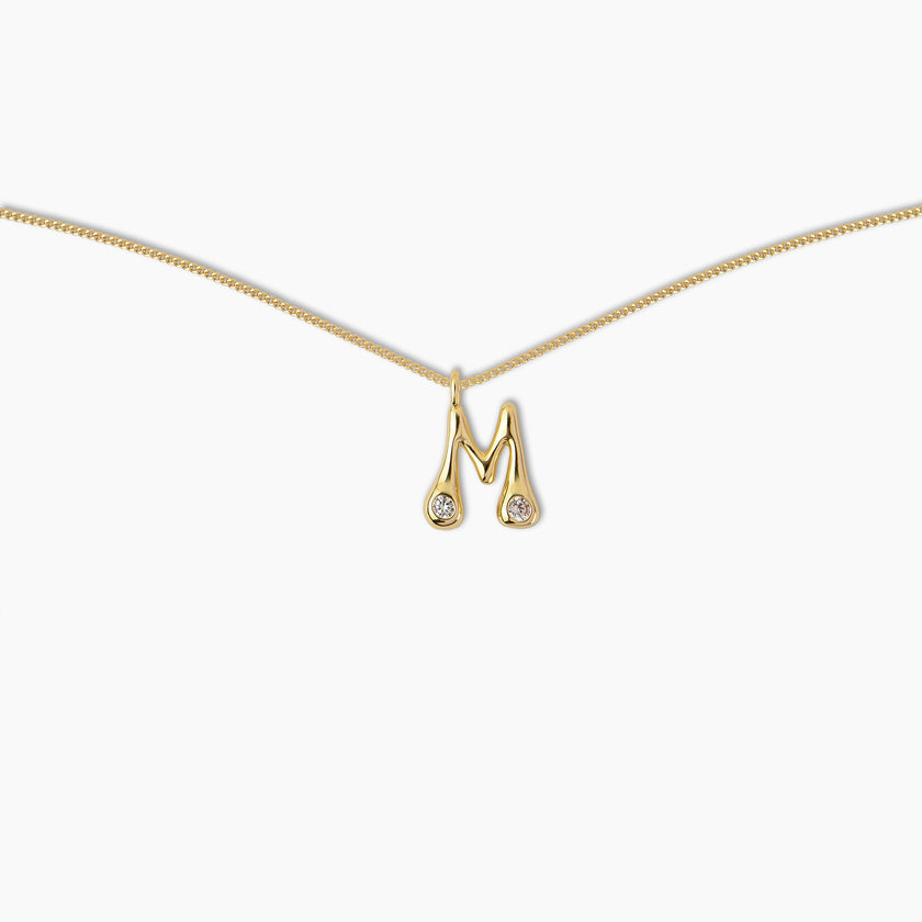 Duo Diamond Initial Necklace