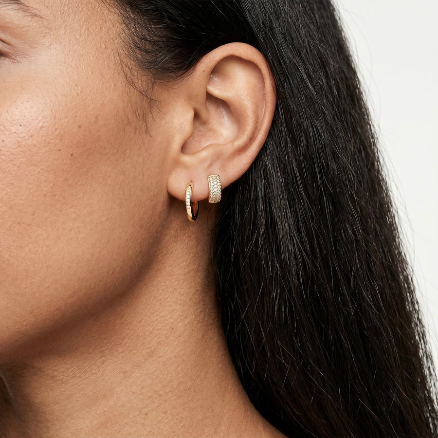 Pave Huggie Earrings