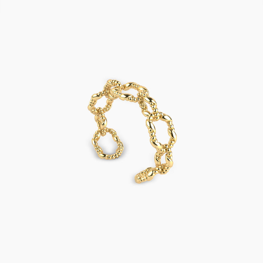 Chunky Gold Link Cuff Bracelet