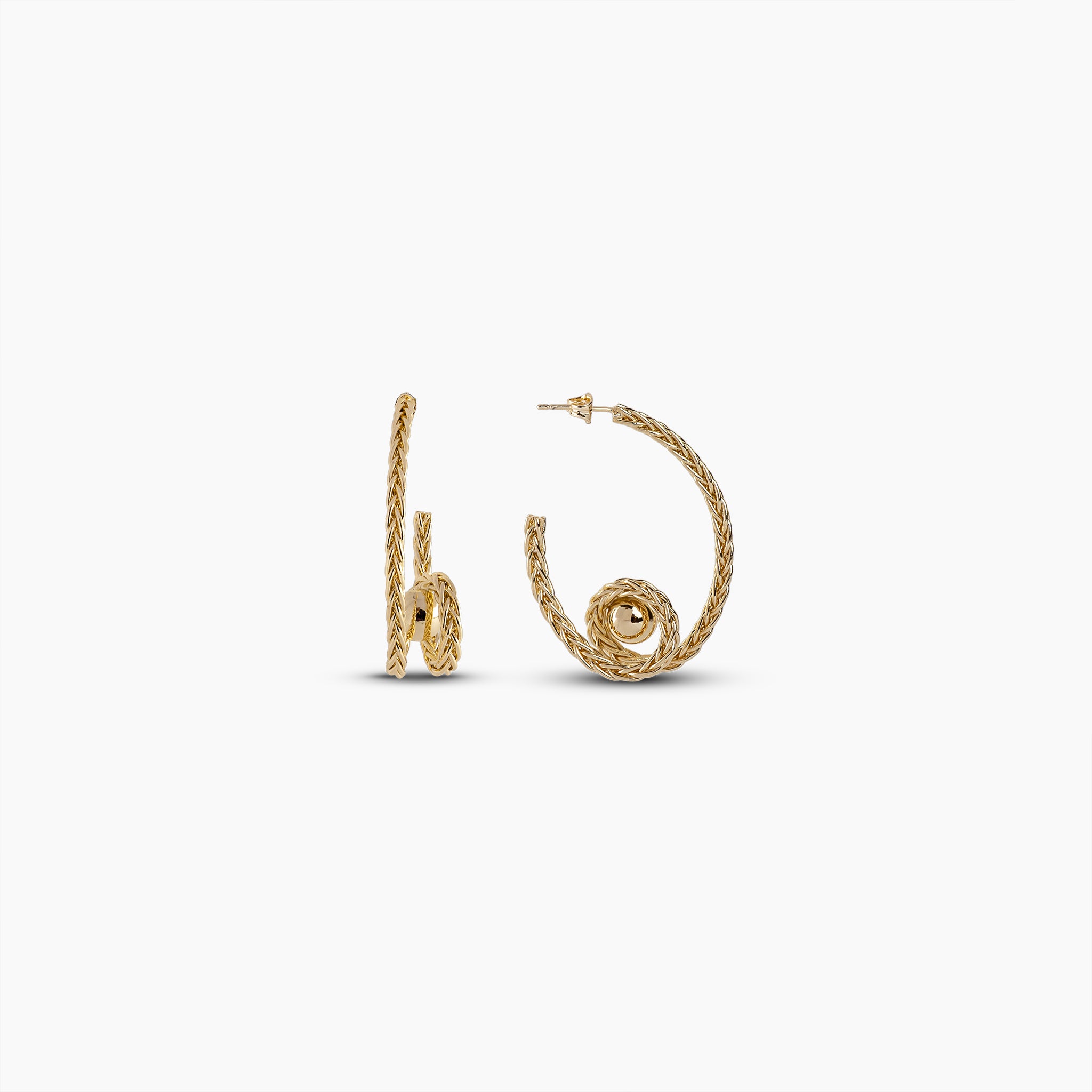Braided Orbit Hoop Earrings