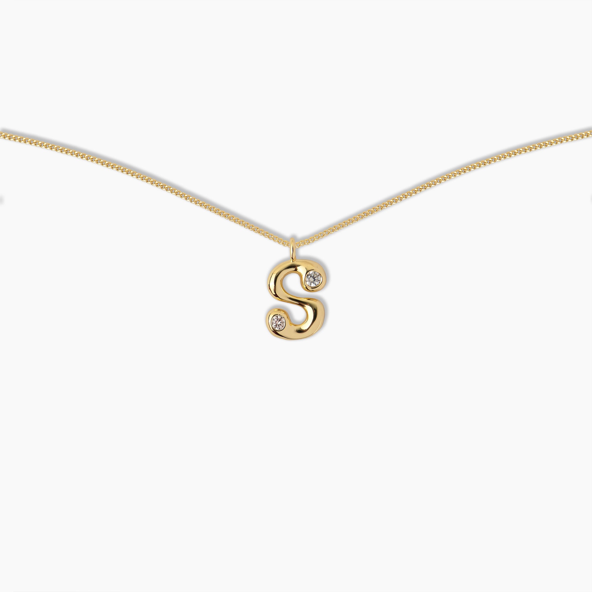 Duo Diamond Initial Necklace