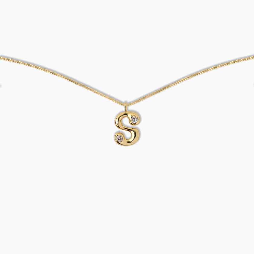 Duo Diamond Initial Necklace