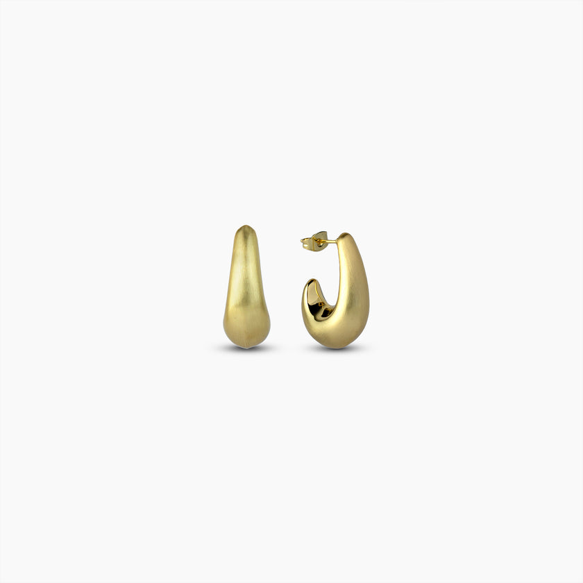 Brushed Mood Gold Hoops