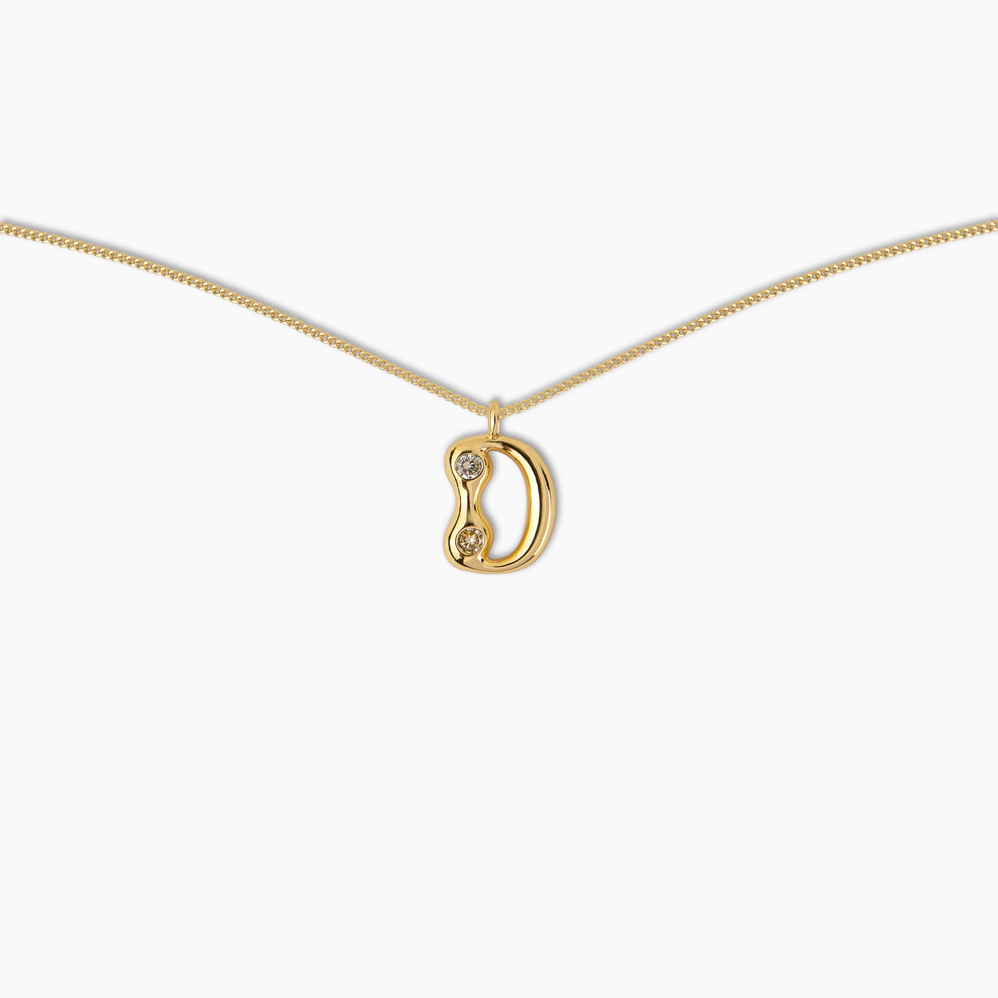 Duo Diamond Initial Necklace