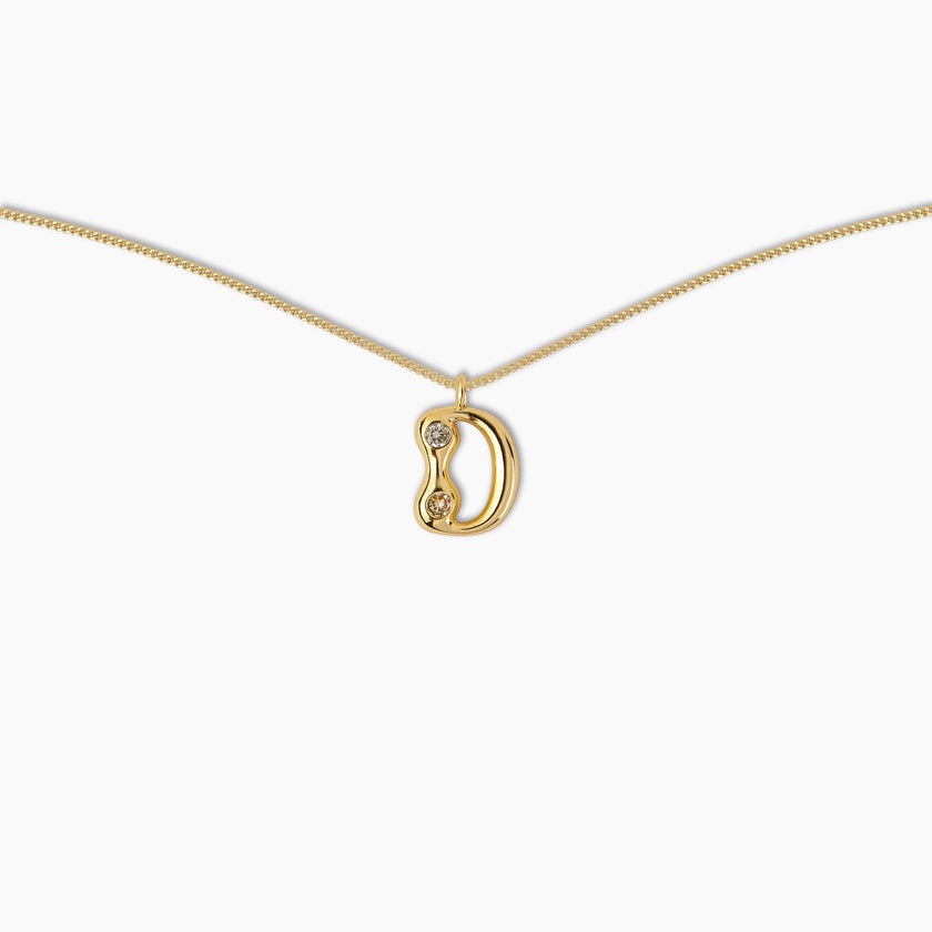 Duo Diamond Initial Necklace