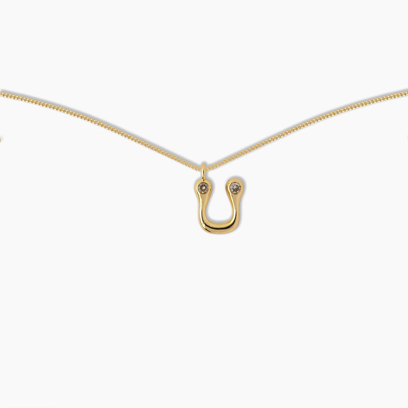 Duo Diamond Initial Necklace